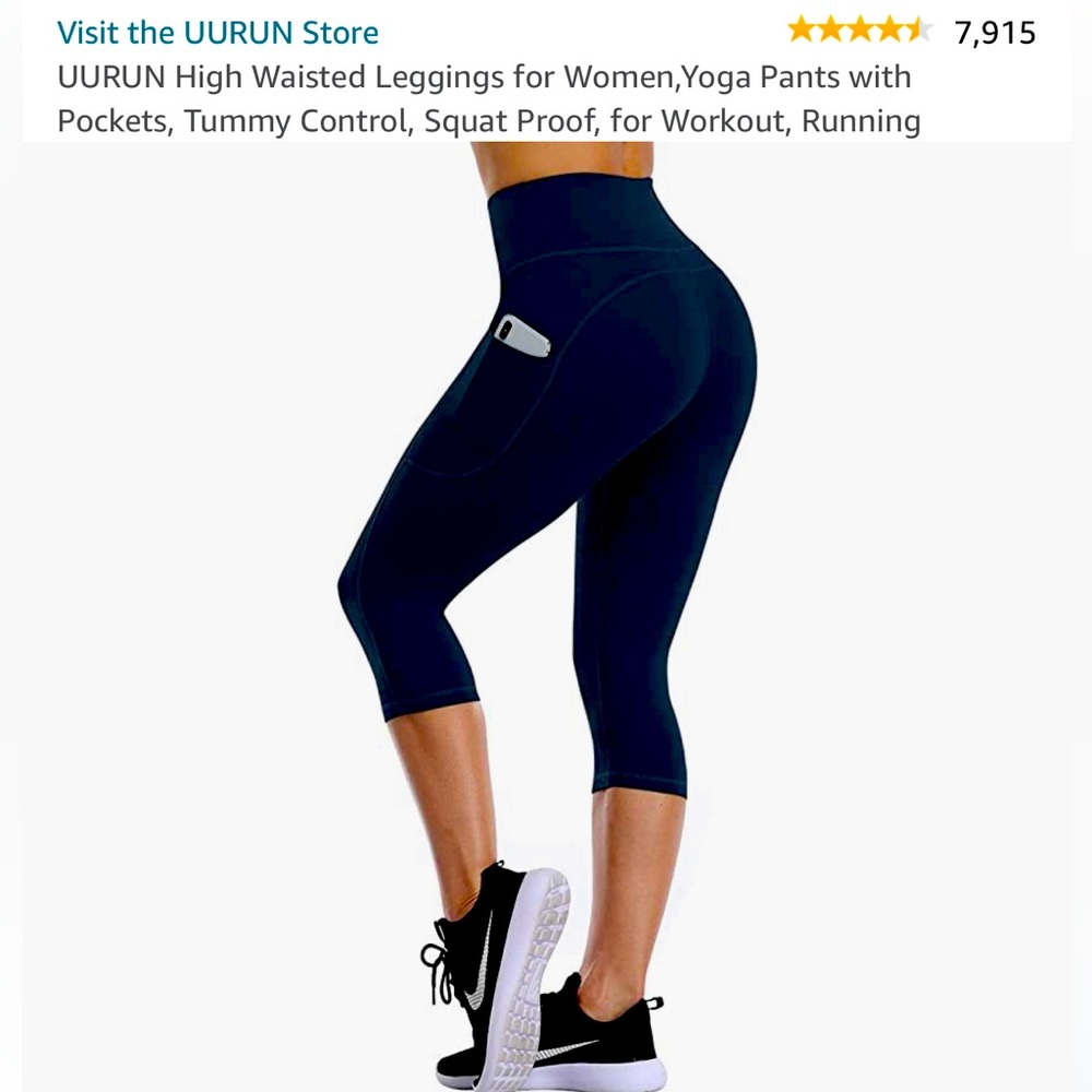 UURUN black workout leggings with pockets -size med/l